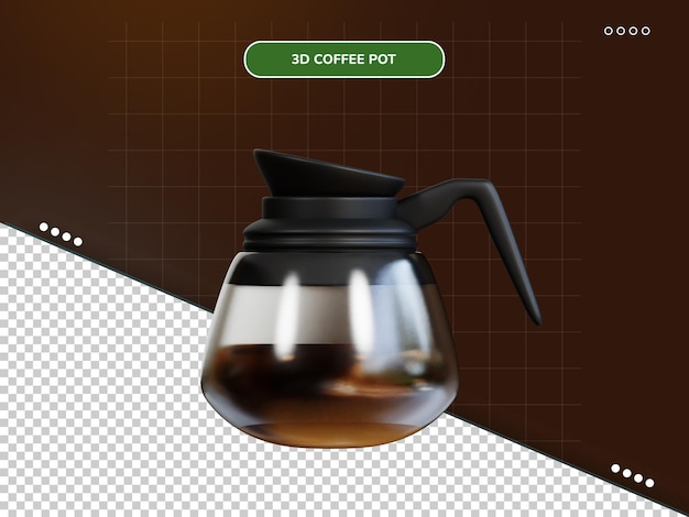 PSD cafetera icono 3d