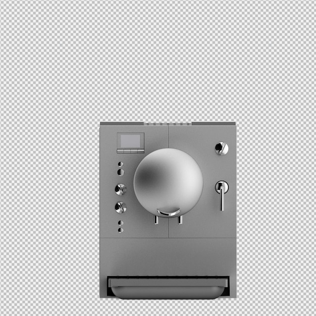 Cafetera isométrica 3D rendering aislado