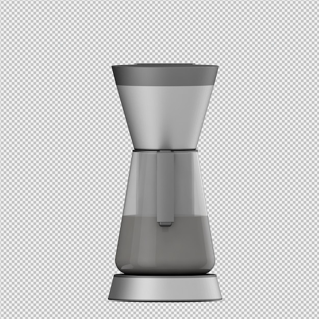 Cafetera isométrica 3D rendering aislado