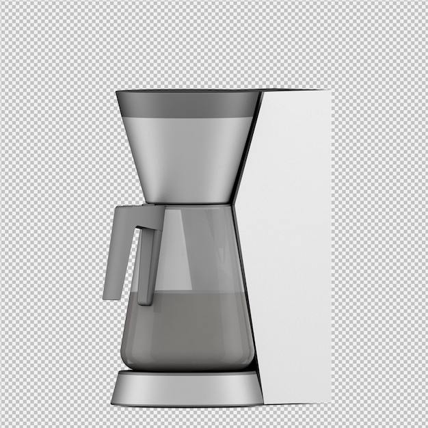 Cafetera isométrica 3D rendering aislado