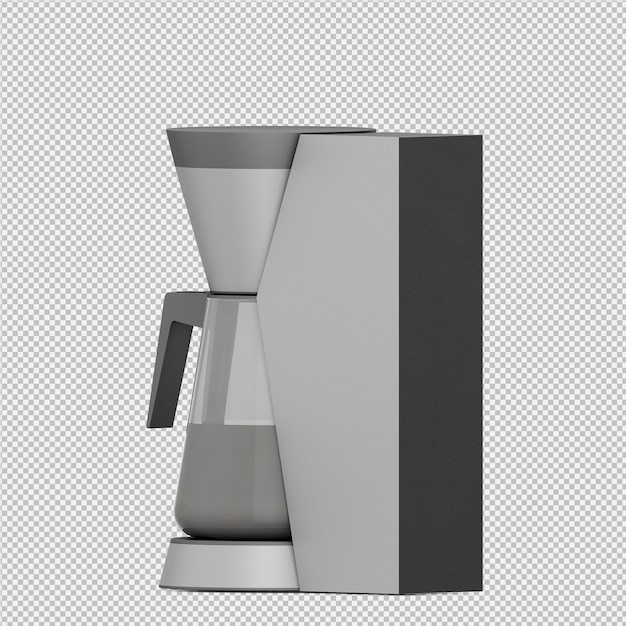 Cafetera isométrica 3D rendering aislado