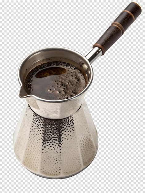 La cafetera turca aislada la cultura tradicional de la elaboración del café cezve