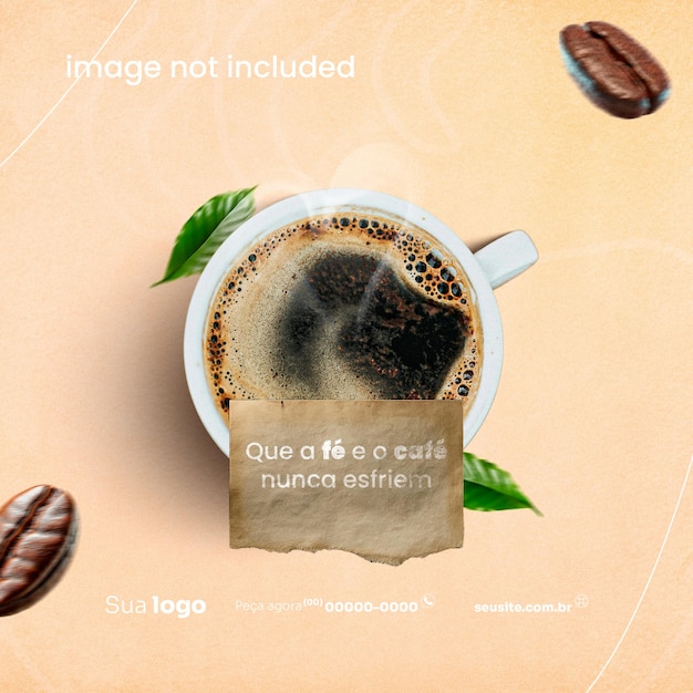 La cafetería de las redes sociales PSD editavel