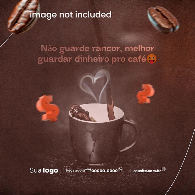 La cafetería de las redes sociales PSD editavel