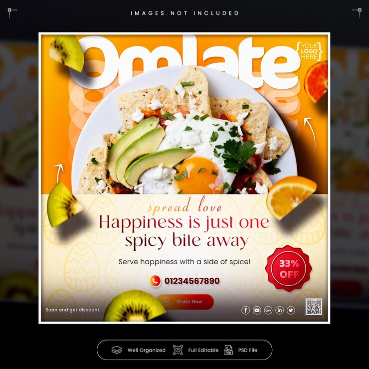 PSD caffe breakfast vibes es la plantilla perfecta para las redes sociales.