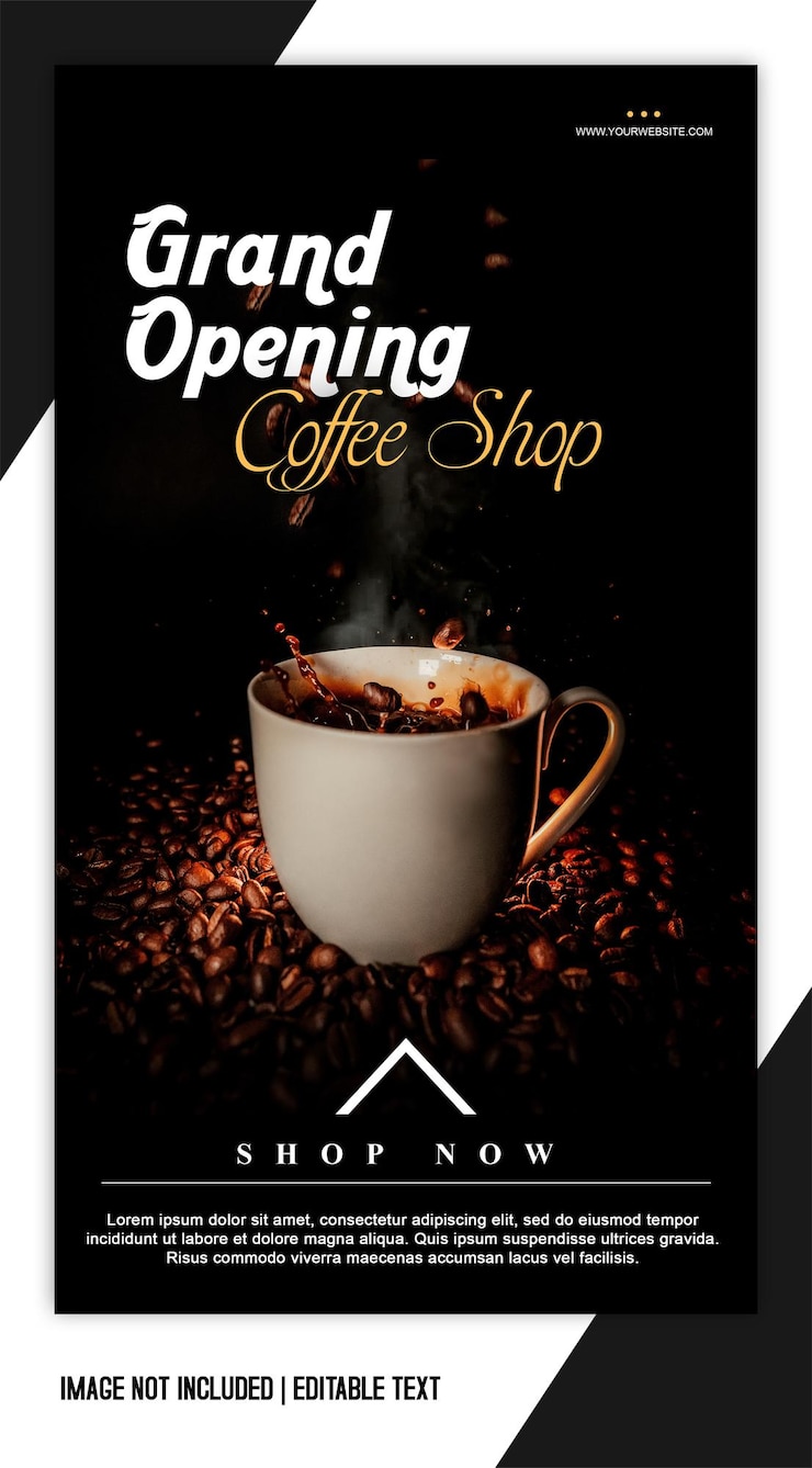 PSD caffè per modelli di storie instagram minimi