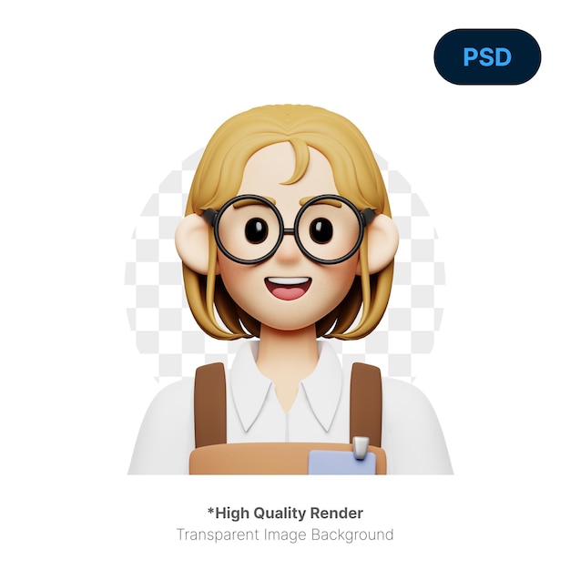 Caffee Waiter Personagem 3D PSD Premium