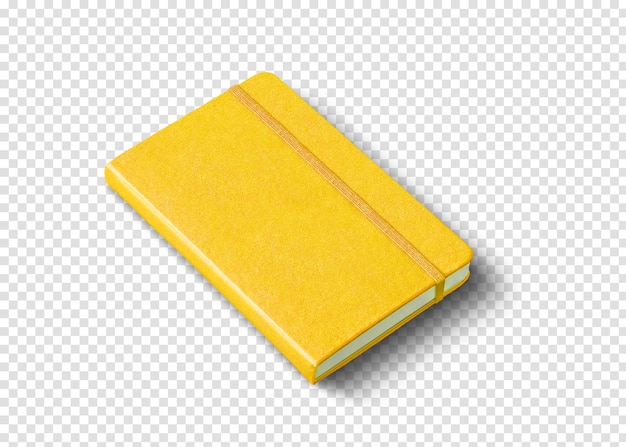 Cahier Fermé Jaune Isolated On White