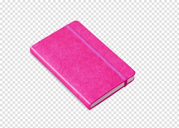 Cahier Fermé Rose Isolé Sur Blanc