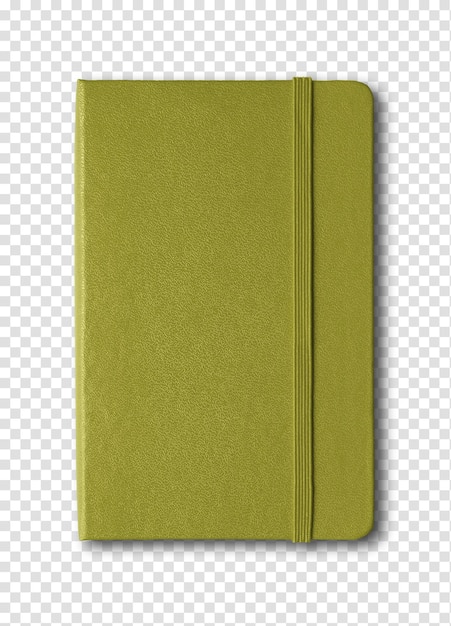 Cahier Fermé Vert Olive Isolé Sur Blanc