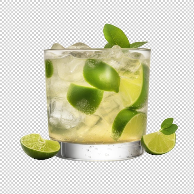 Caipirinha-Cocktail isoliert auf transparentem Hintergrund Generative KI