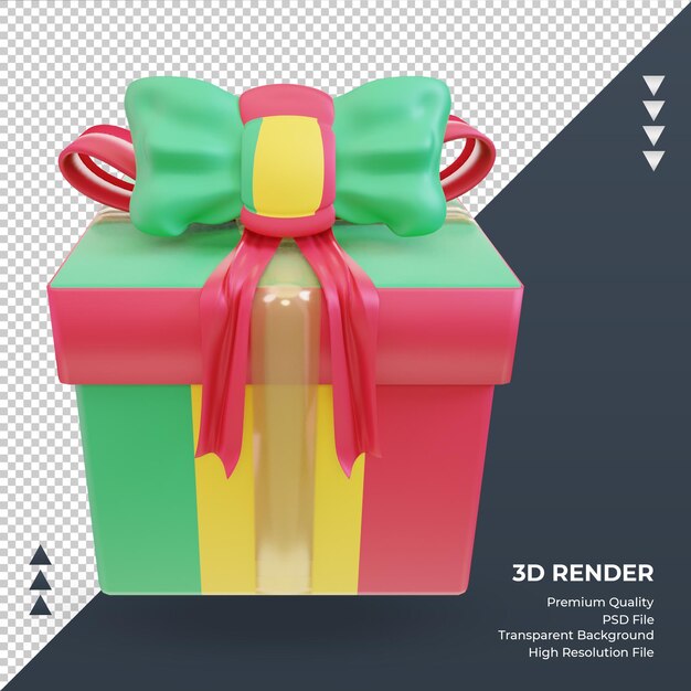 Caixa 3D com bandeira do Mali renderizando vista frontal