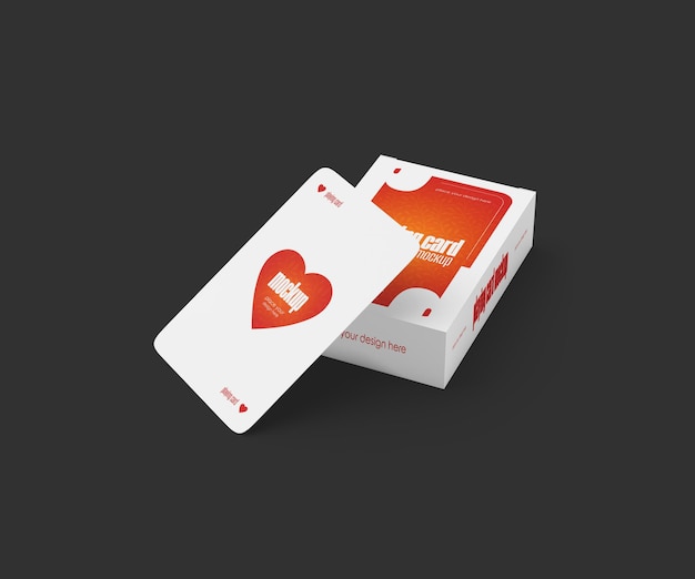 PSD caixa com modelo de psd de maquete de cartas de baralho