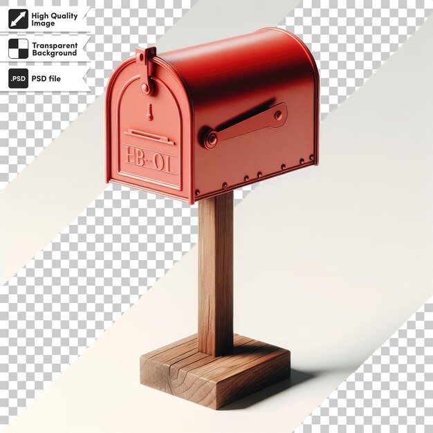 PSD caixa de correos roja psd con correo en fondo transparente con capa de máscara editable