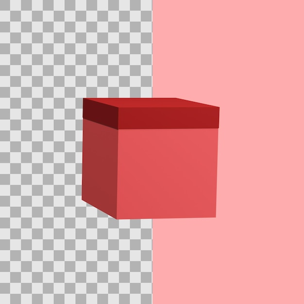 PSD caixa de armazenamento de papelão rosa simples 3d