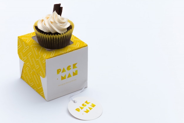 Caixa de cupcake mock up projeto