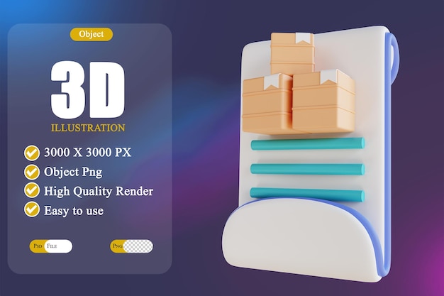 PSD caixa de embalagem de dados de ilustração 3d