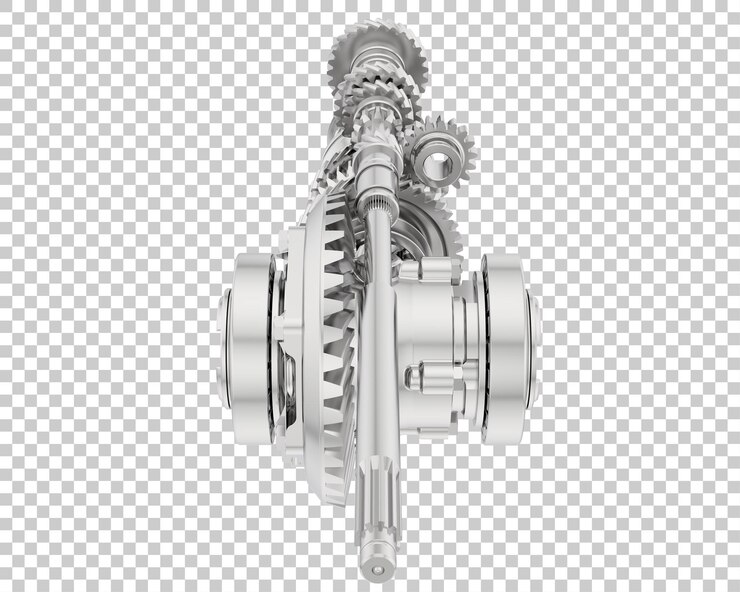 PSD caixa de engrenagens isolada na ilustração de renderização 3d de fundo transparente