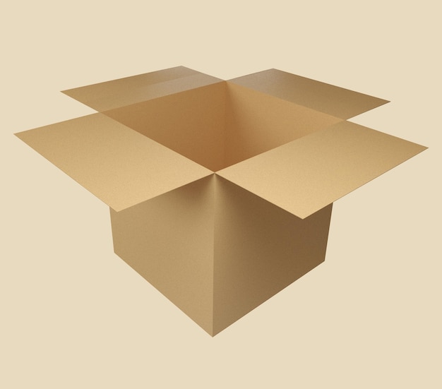 Caixa de entrega de papelão aberta PSD