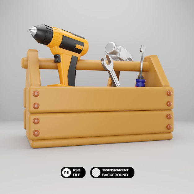 PSD caixa de ferramentas de ilustração 3d