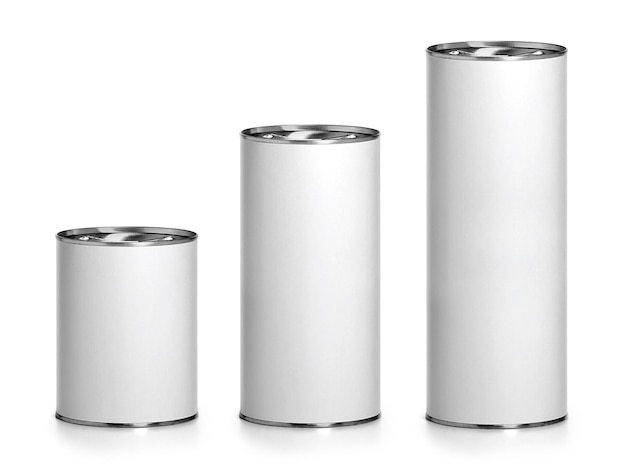 PSD caixa de lata branca, caixa de lata metálica, fundo transparente