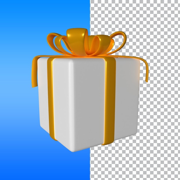 Caixa de presente 3d renderizada com fundo transparente