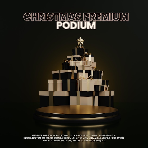 Caixa de presente christmas tree luxury podium