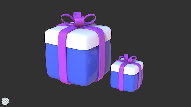 Caixa de presente de festa isolada ilustração de renderização 3d para ocasião de celebração