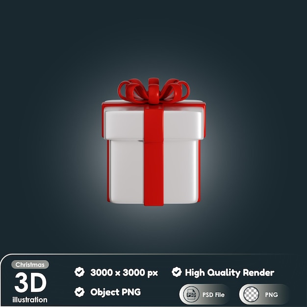 Caixa de presente de natal 3d