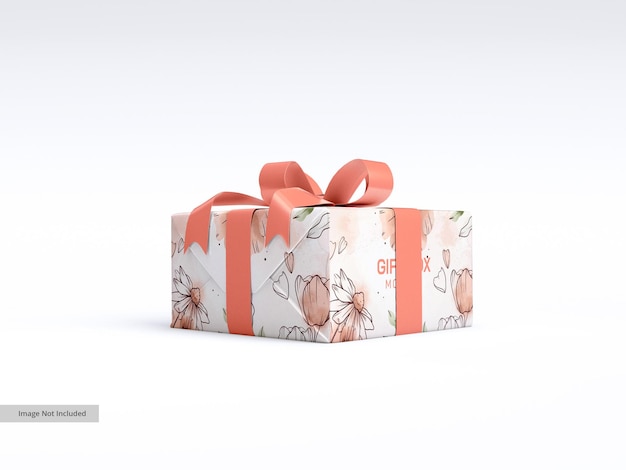 Caixa de presente de papel com maquete de fita