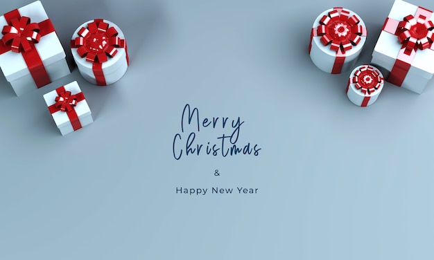 caixa de presente de renderização 3D para Feliz Natal