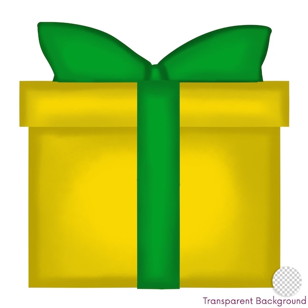 Caixa de presentes amarela Ilustração de Natal