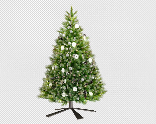 PSD caixa de presentes com árvore de natal decorada em verde claro