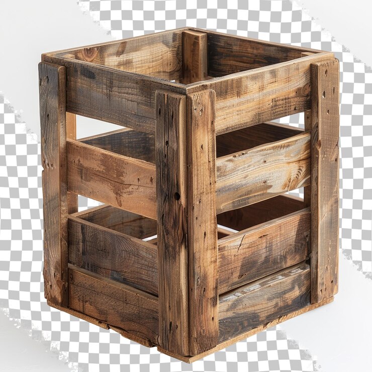 PSD una caixa de madera con una caja de madera que dice x en ella