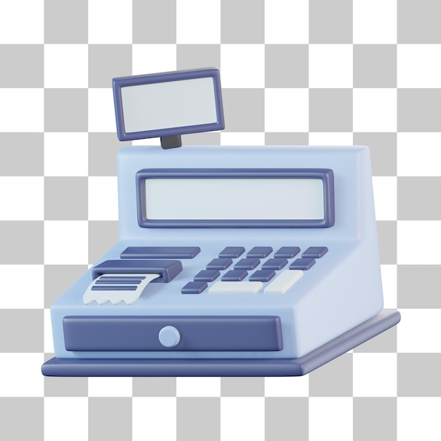 PSD caixa registradora ícone 3d