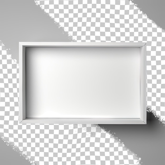 PSD caixa retangular aberta em branco com tampa separada isolada de fundo cinza