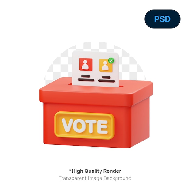 PSD caixa votar ícone 3d psd premium