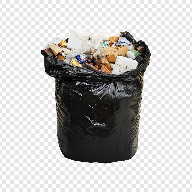 PSD caixão de lixo velho cheio de lixo png isolado em fundo transparente