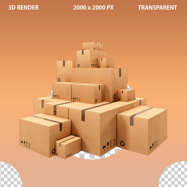 Caixas de papelão para caixas de correio de envio png fundo transparente