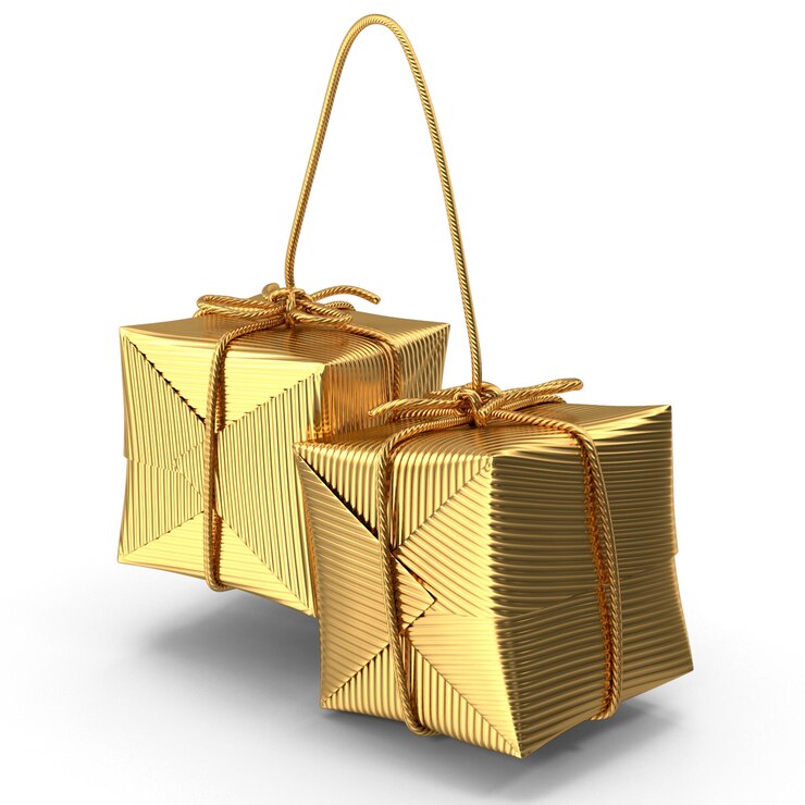 PSD caixas de presentação de natal premium em cor dourada desenhos impressionantes de cajas de prestação de natal
