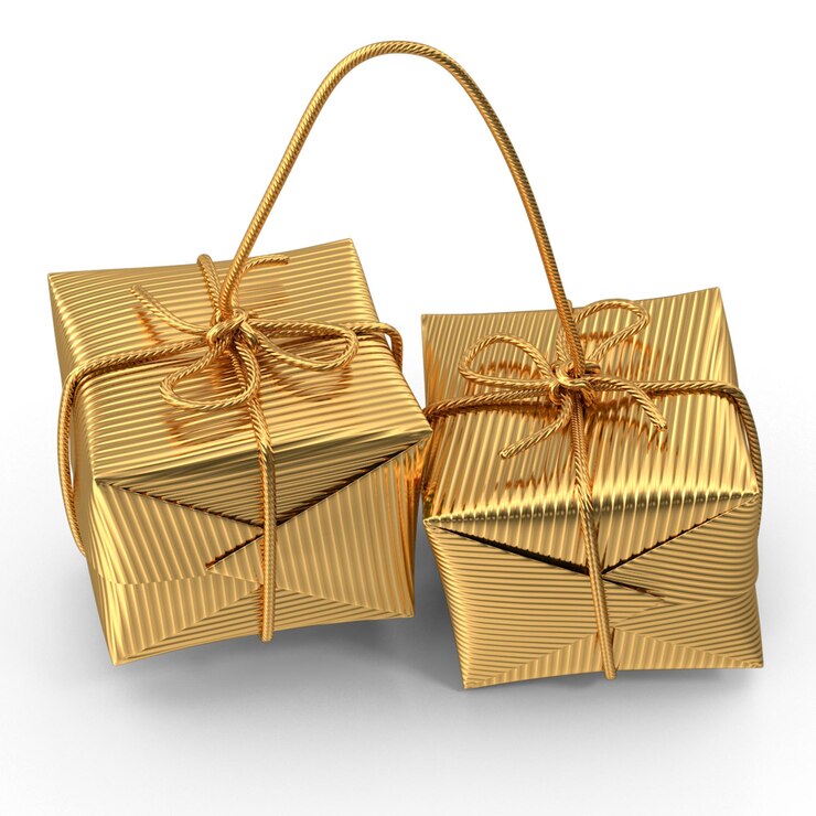 PSD caixas de presentação de natal premium em cor dourada desenhos impressionantes de cajas de prestação de natal