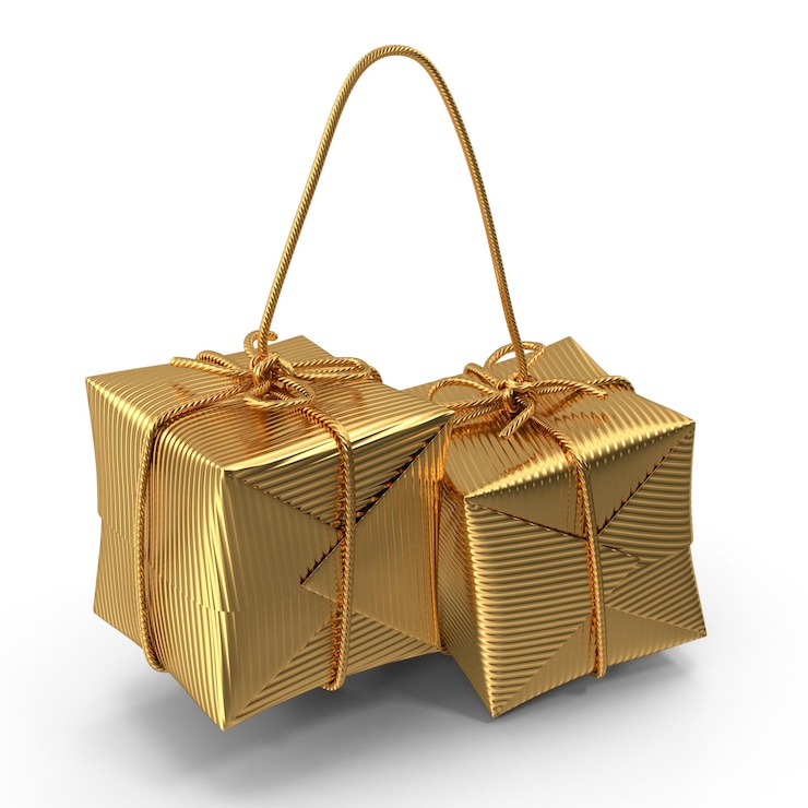 PSD caixas de presentação de natal premium em cor dourada desenhos impressionantes de cajas de prestação de natal