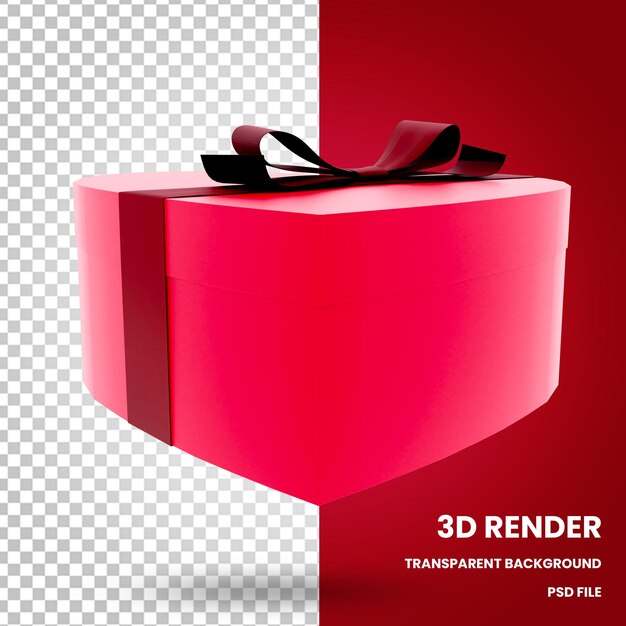 Caixas em forma de coração 3d renderizam elementos do dia dos namorados