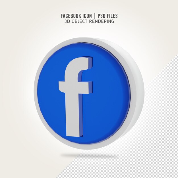 Caja 3D del icono de Facebook