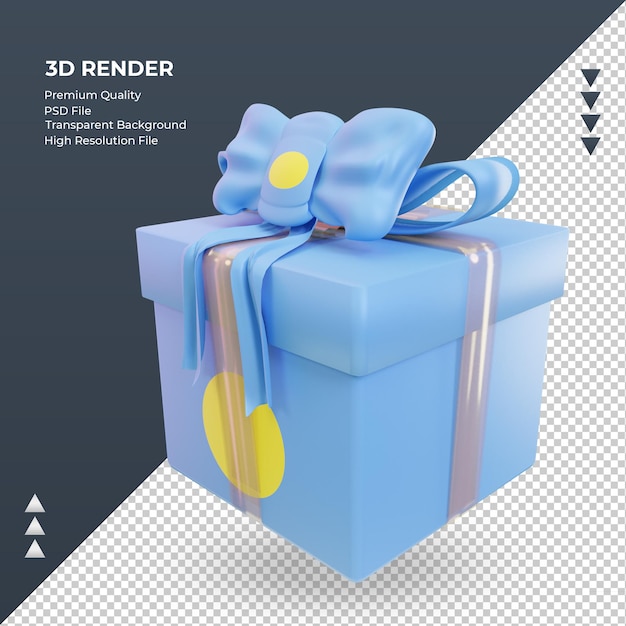 Caja 3d regalo bandera de Palau vista derecha de representación