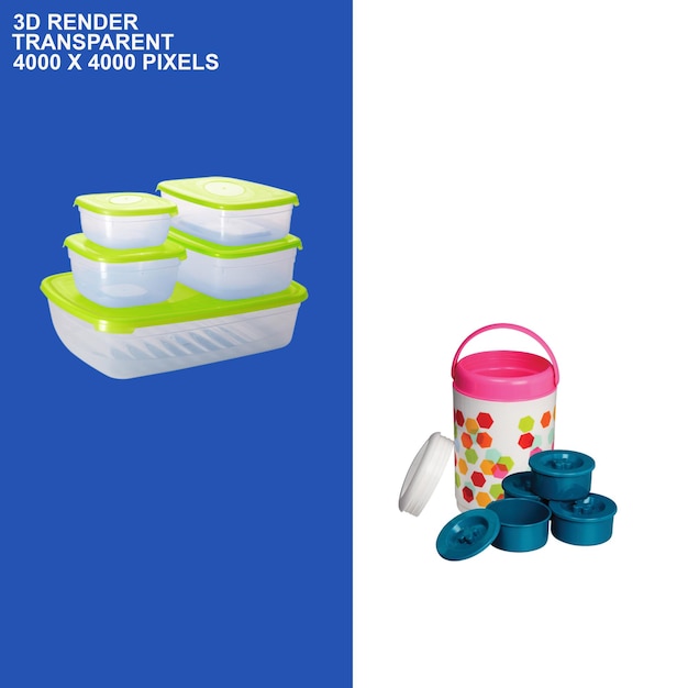 caja de alimentos de plástico de fondo transparente