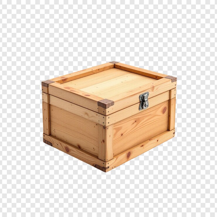 PSD caja de almacenamiento de madera con tapa, caja de madera de pino rústico