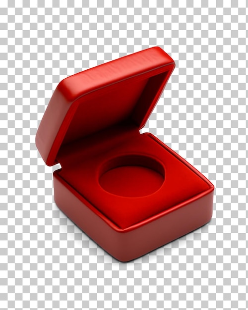 Caja de anillo roja vacía aislada en fondo transparente png psd