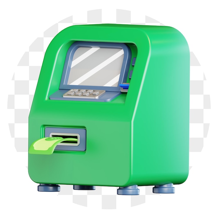 PSD caja automática de caja renderizada en 3d