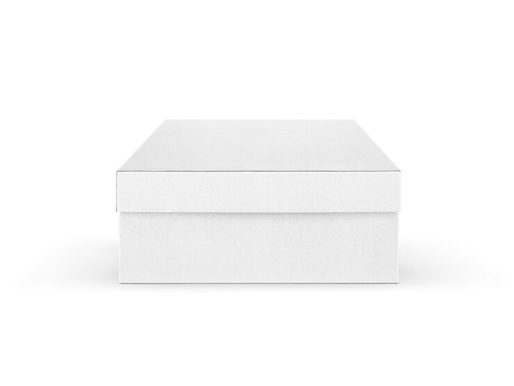PSD caja en blanco sobre un fondo transparente.